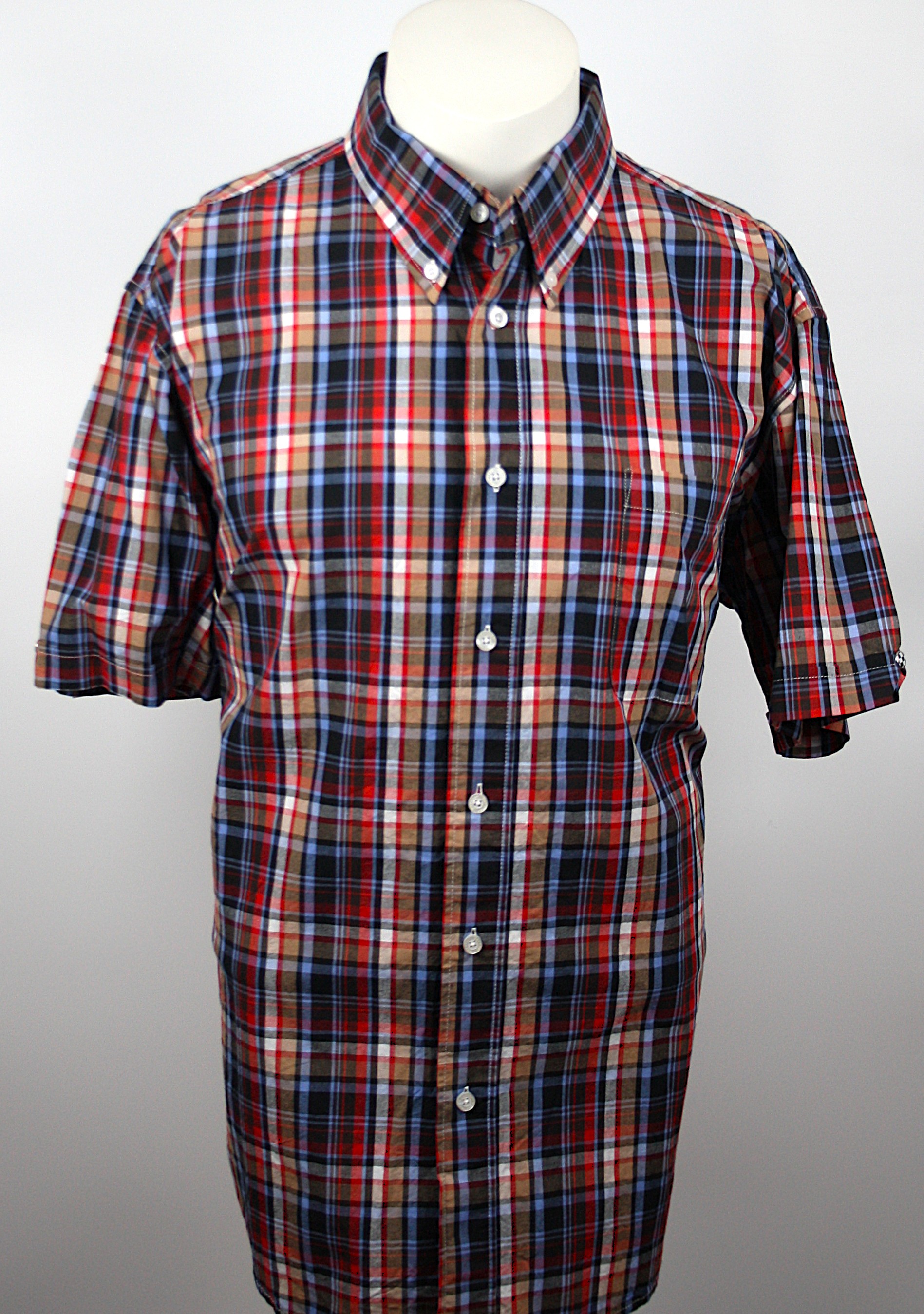 Warrior Clothing Hemd Blue/Red/Beige multi Größe XXL *Slimfit*